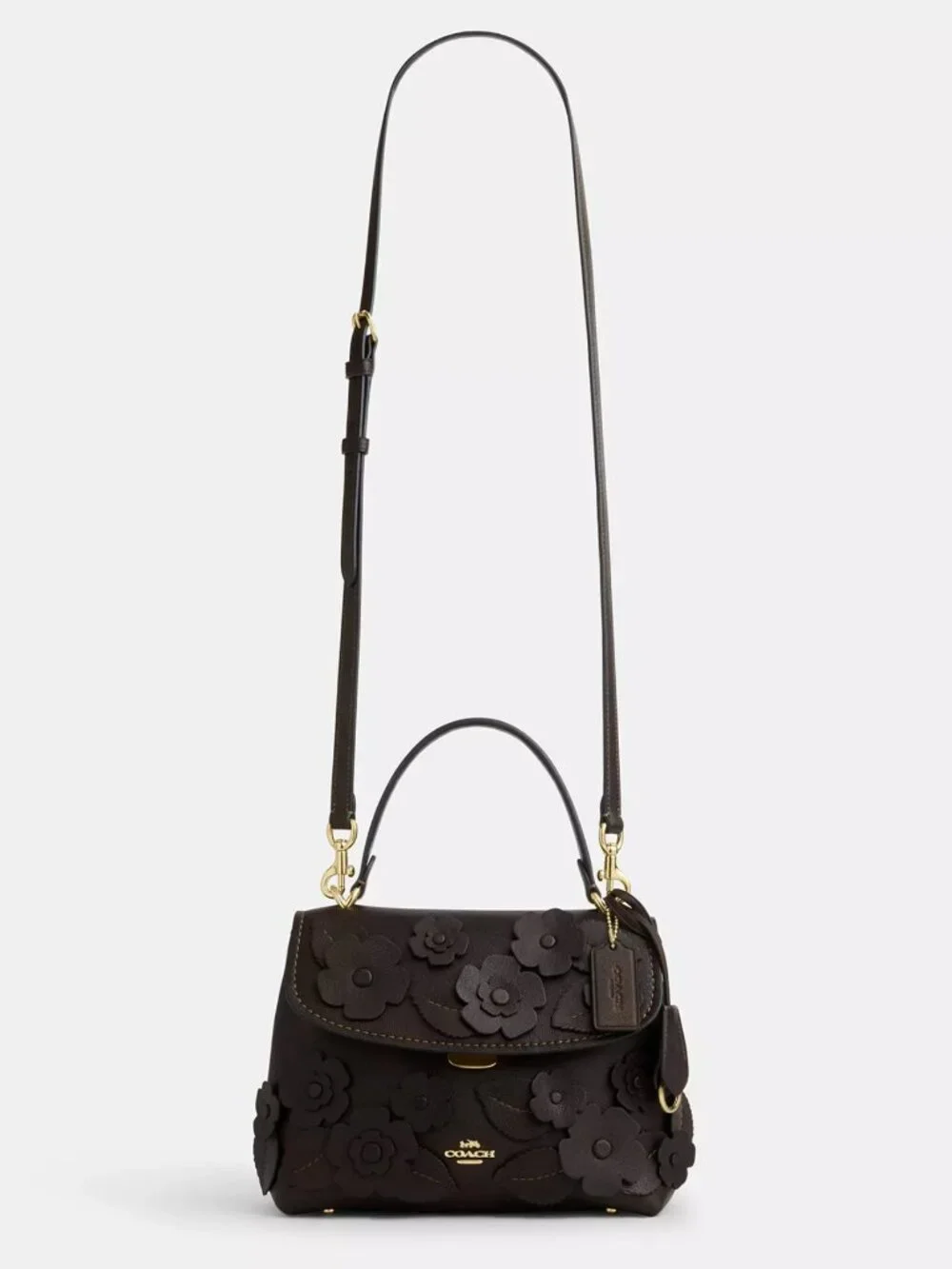 COACH CDY44 Emory Top Handle Bag with Floral Appliqué in Maple *SEALED* - Picture 10 of 13